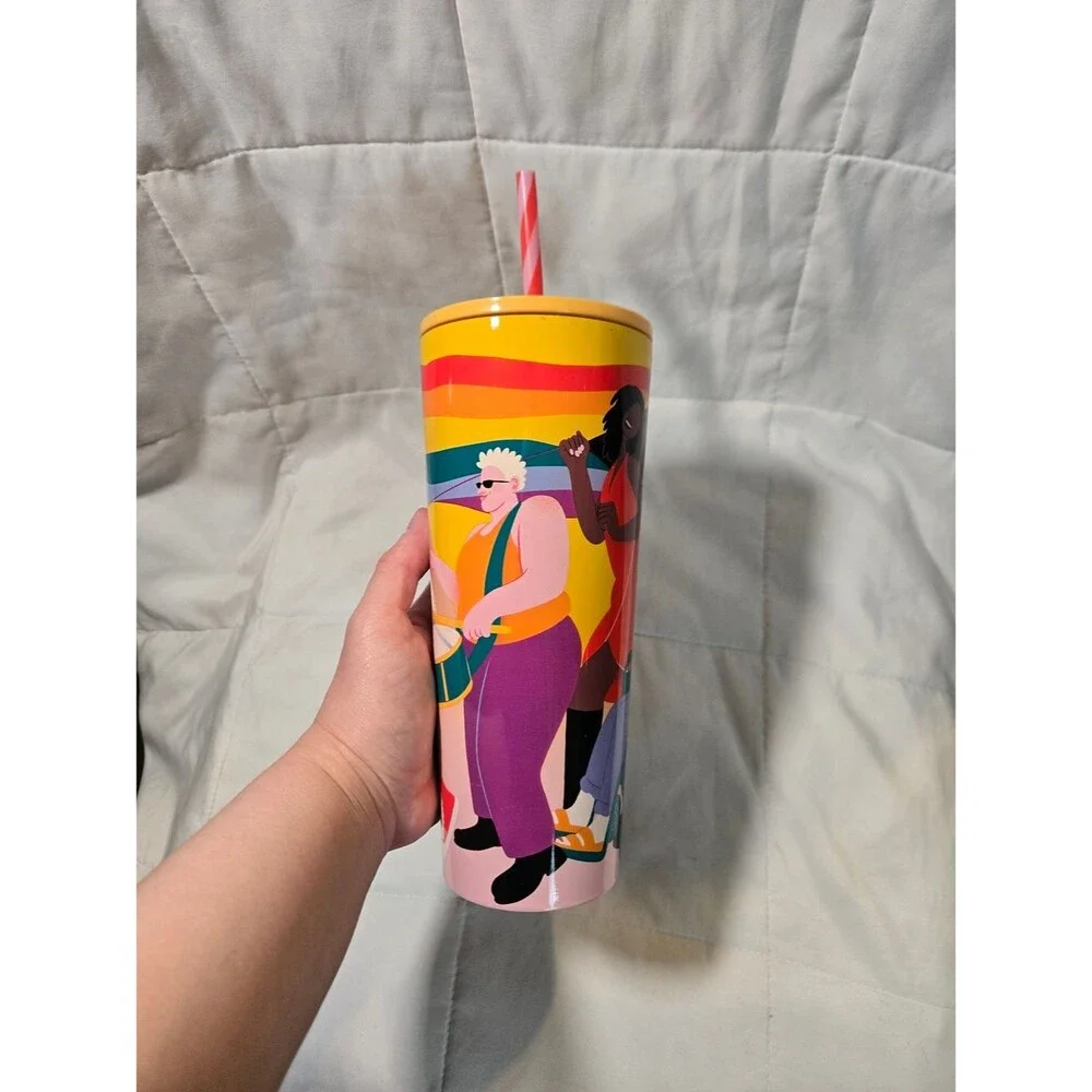 Starbucks X SOFIE BIRKIN LGBTQ+ Pride Rainbow Parade Cup Tumbler With Straw 24oz